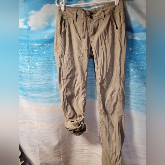 PRANA WOMENS CONVERTIBLE HIKING PANTS ROLL UP CAPRI SIZE 0 - Picture 7 of 8